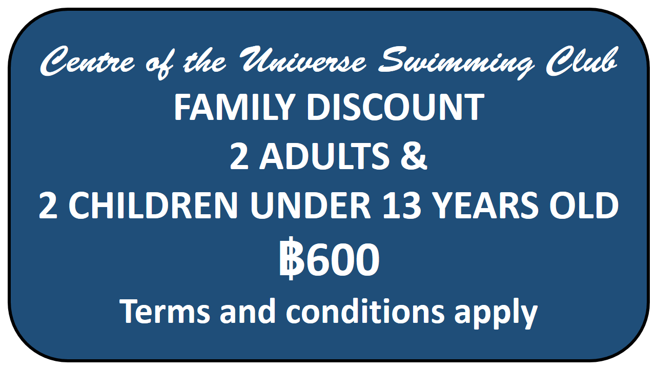 Family discount card for Centre of the Universe Chiang Mai Swimming Pool