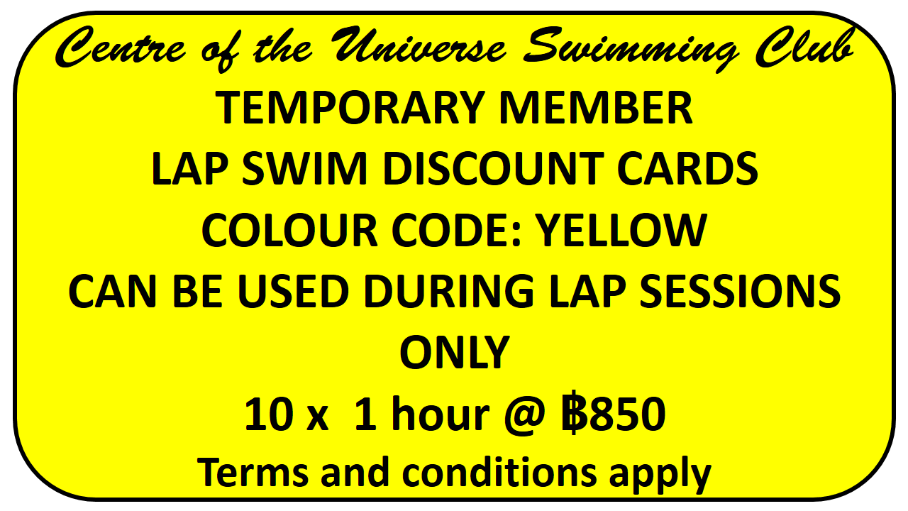 Explanation of lap swimming discount card for Centre of the Universe Chiang Mai Swimming Pool