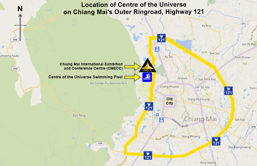 Location of CoU on Chiang Mai Outer Ringroad - Highway 121