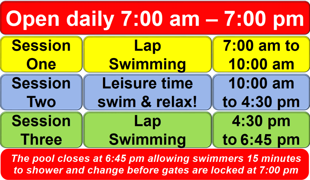 pioneer pool opening hours