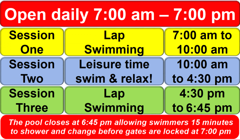 Pool Opening Time Pool opening hours | The Real Centre of the Universe